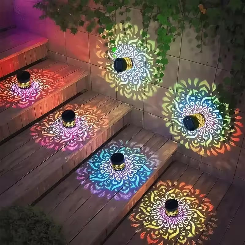 Solar-Powered Datura Lantern Light Wall Lamp Outdoor Garden Patio Walkway Decorations Lighting for Garden Decor