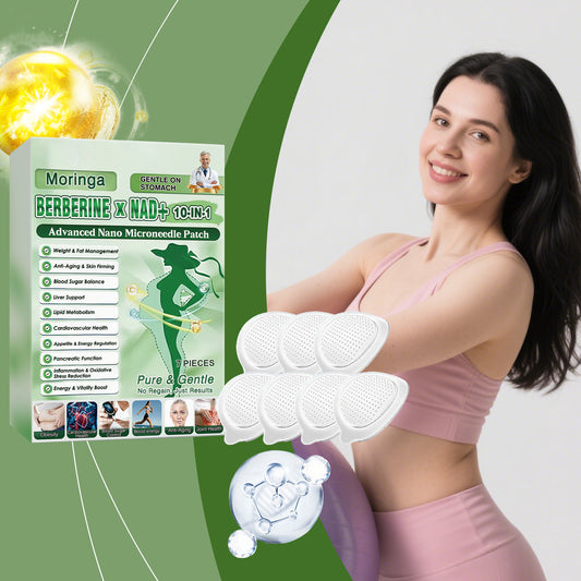 Body patch set and abdominal patches shown with a model’s upper torso