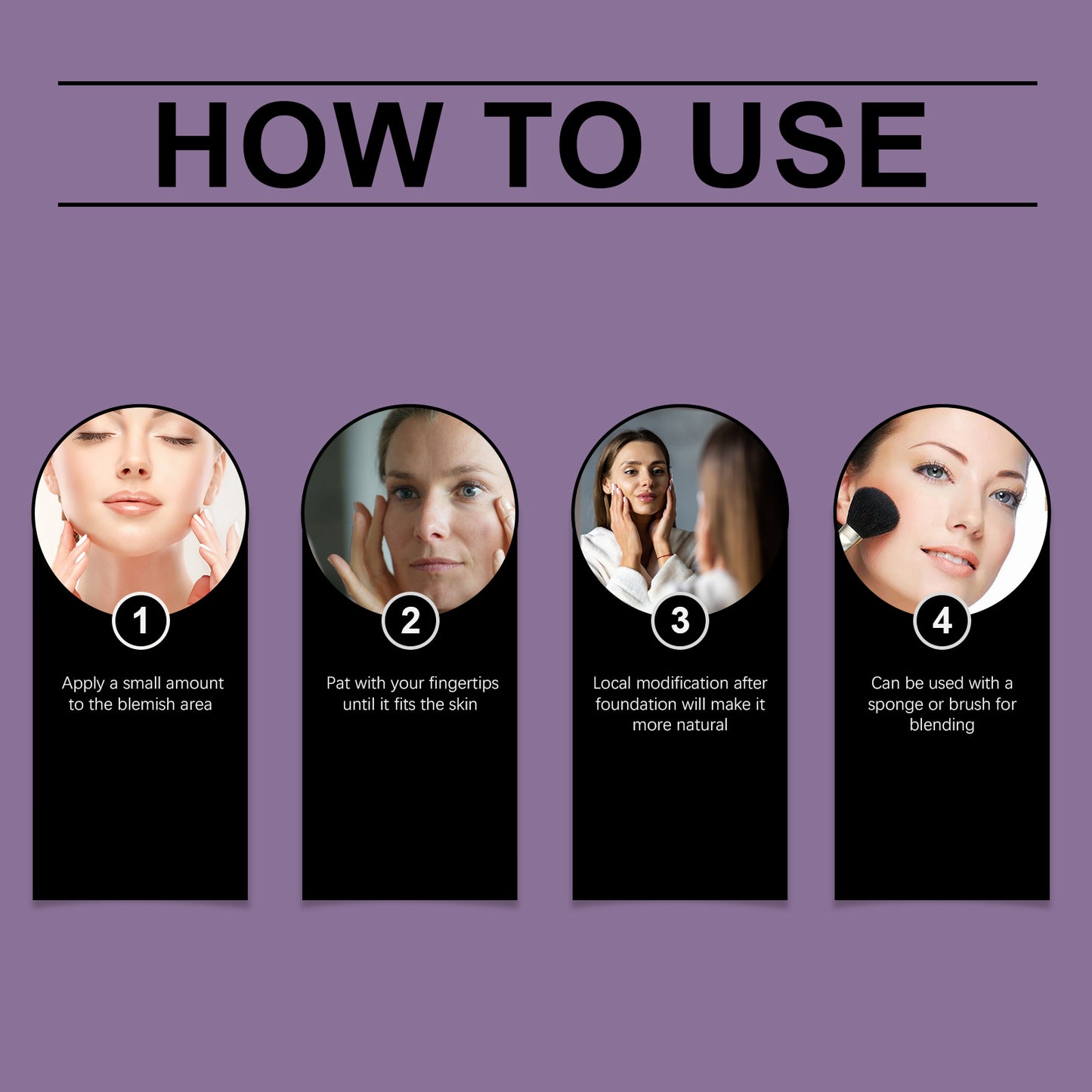 OceAura how-to use guide with application steps shown on model faces