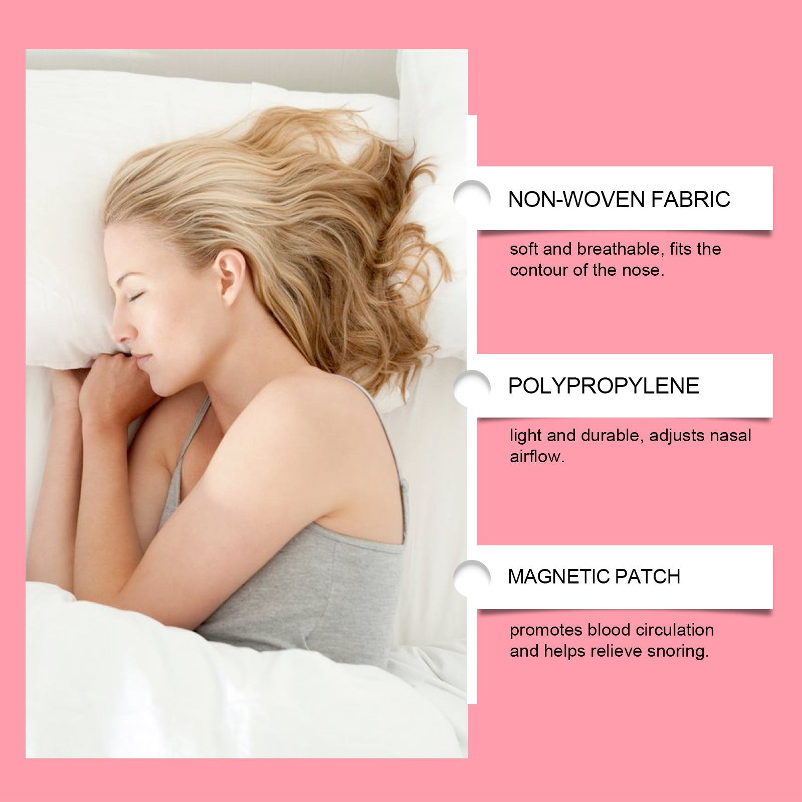 Nose comfort device with soft breathable non-woven backing